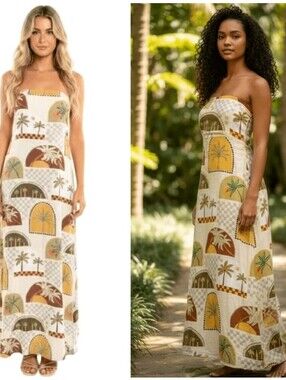 Anthropologie Paper Heart Linen Blend NWT Maxi Dress XL